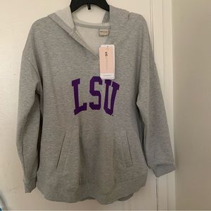 LSU Grey Hoodie with Pocket in front NWT Large